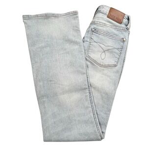 Judy Blue Womens 0/24 Boot Cut Light Wash Mid Rise Stretch Jeans